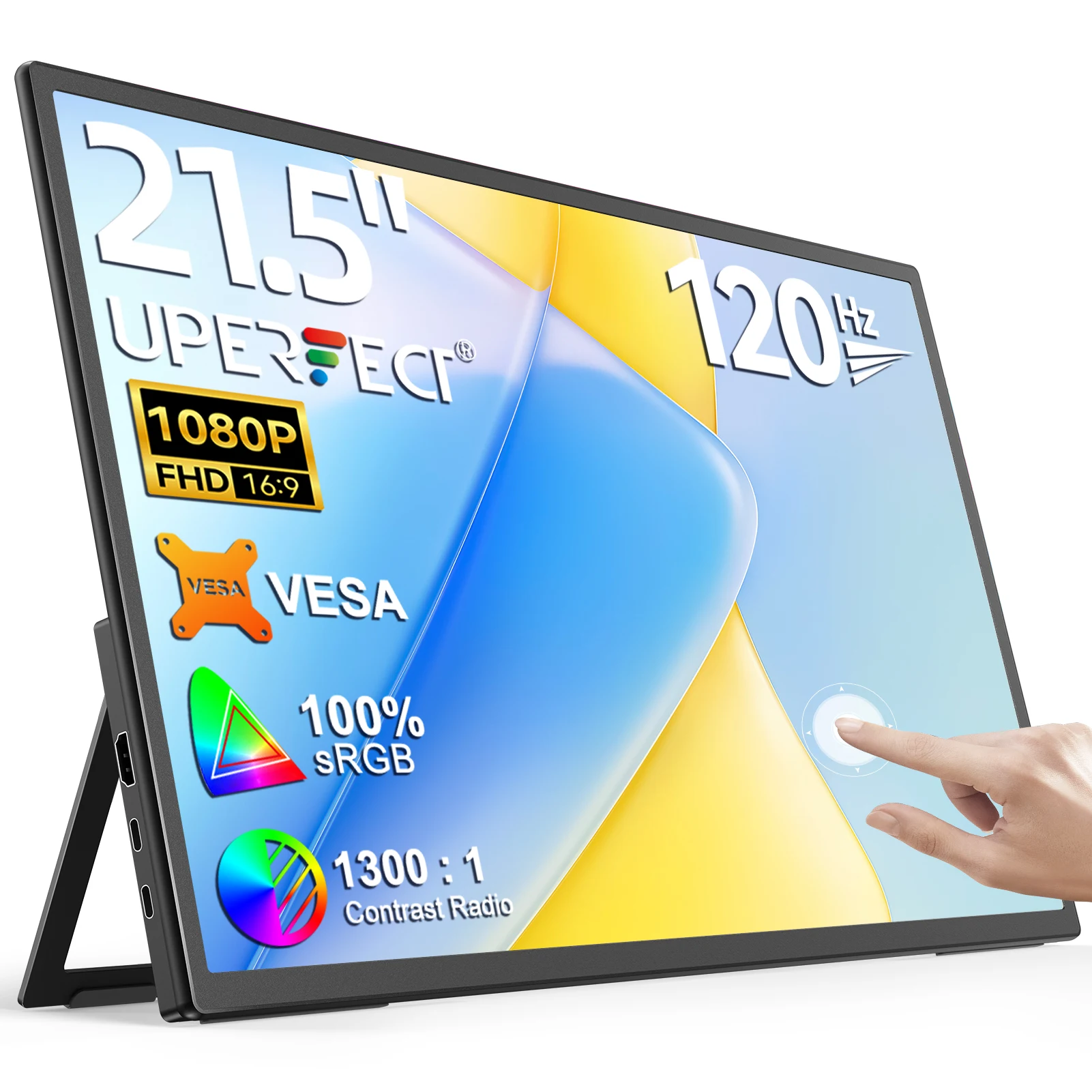 

UPERFECT 21,5 "120 Гц 10-точечный сенсорный портативный игровой монитор для ноутбука, ПК, дисплея, внешний экран для ТВ, планшета, Mac, телефона с VESA
