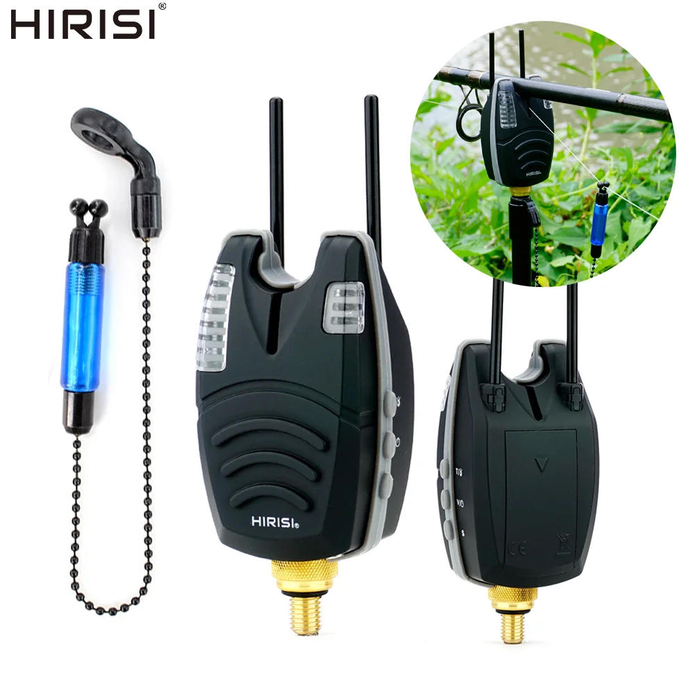 Hirisi 1+1 Swinger- und Bissanzeiger-Set, hochwertige, wasserdichte Bissanzeige zum Karpfenangeln, einstellbare Empfindlichkeit und Lautstärke