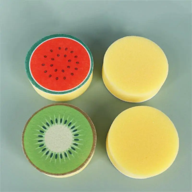 1PC Fruits Dishwashing Sponge Cloth Strong Scouring Pad Kitchen Bathroom Miracle Sponge Stain Odor Resistant Migic Wipe