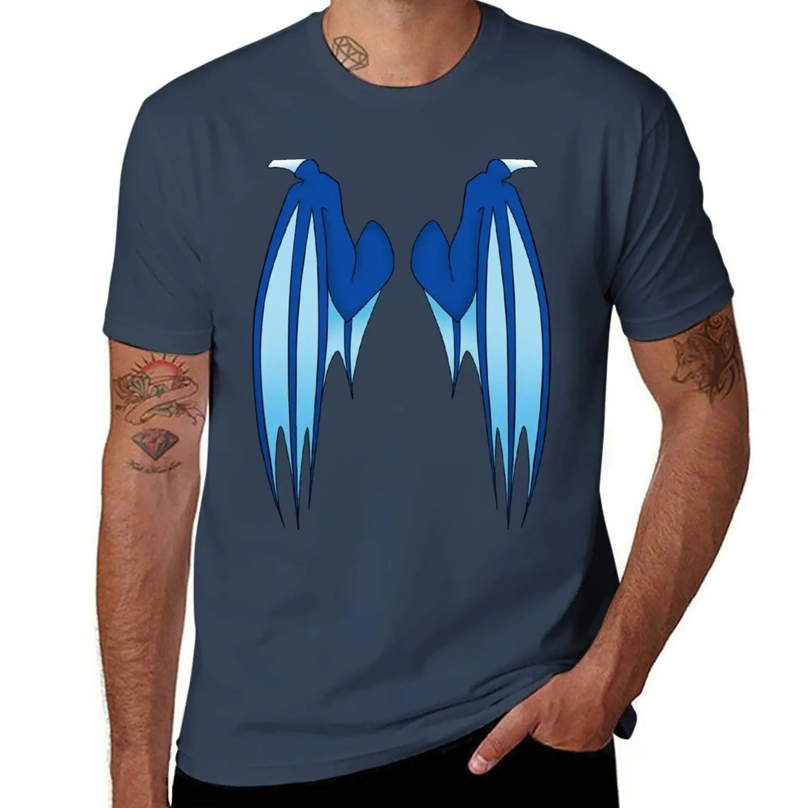 Dragon wings - blue T-Shirt plus size tops Louboutins mens designer clothes