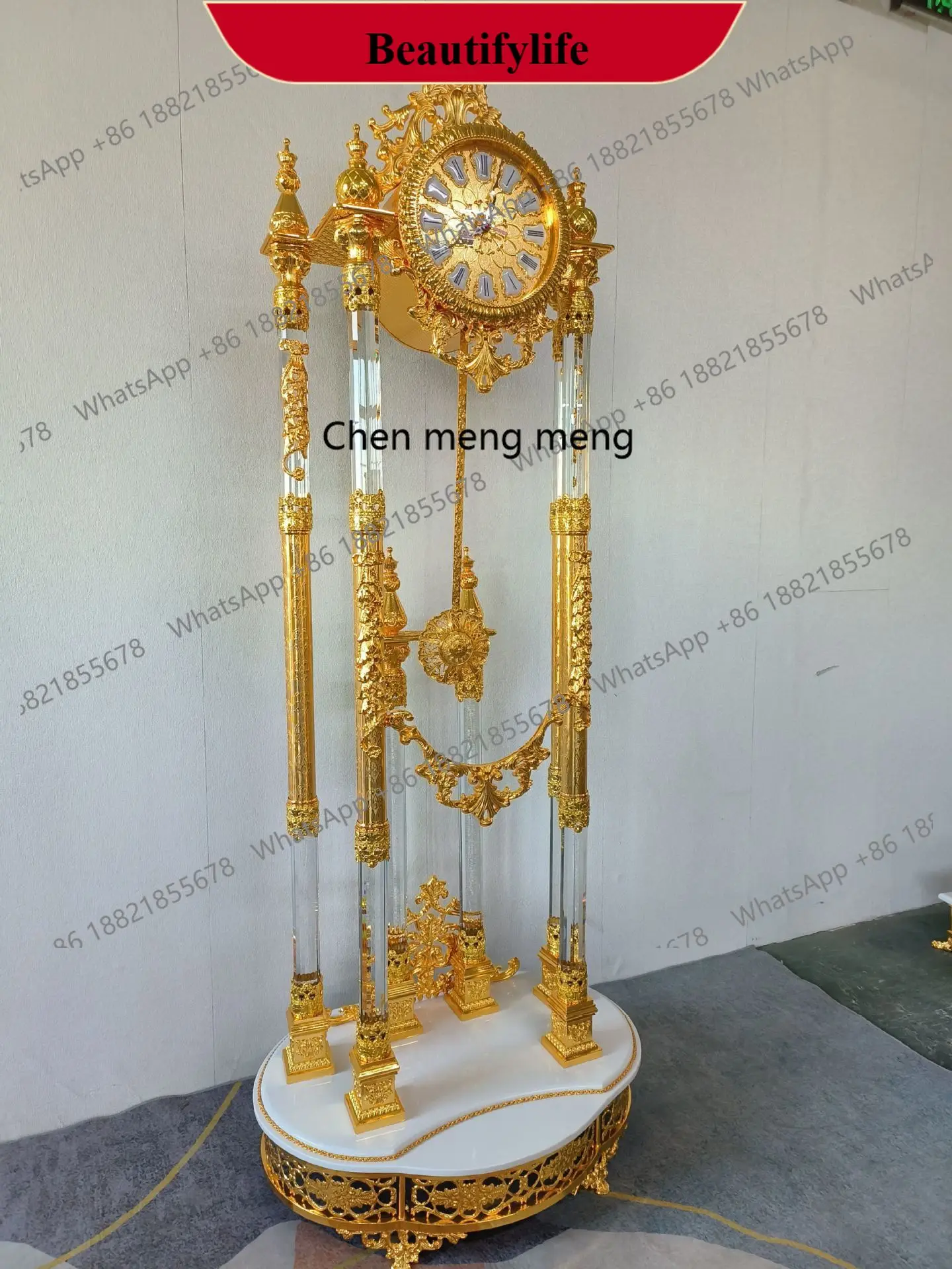 d178 European style, quartz, movement, gold-plated, floor clock, high-end, simple
