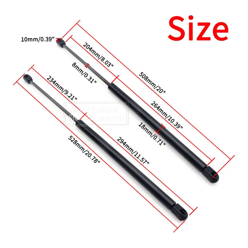 68025359AA 55394322AA 2x Car Rear Tailgate Truck Boot Gas Struts Lift Supports Rods Bars For Jeep Grand Cherokee WK WH 2005-2010