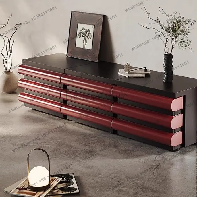 Room TV Paint Cabinet Storage Color Matching Thickened Creative Door Red Living Room Furniture Home Dining Side Small Household