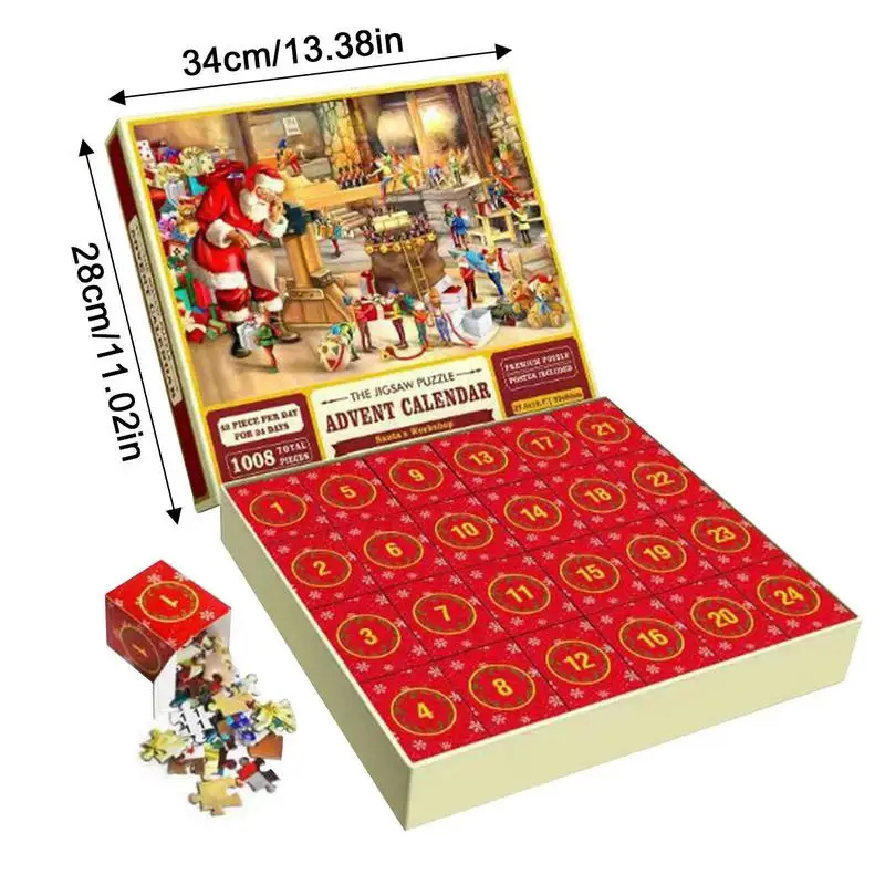 Christmas Puzzle Countdown Calendar Christmas Jigsaw Puzzles Countdown Calendar Christmas Themed Wedding Party Favors For Kids