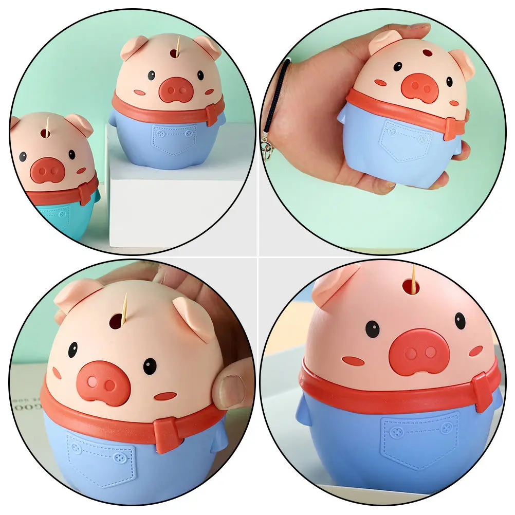 

Press-Type Toothpick Box Blue Household Supplies Automatic Eject Plastic Home Decoration Gift Toothpick Box