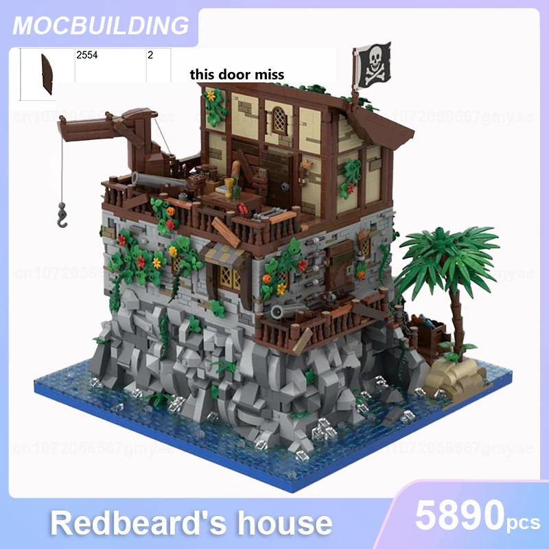 Skull Island con Redbeard House Model MOC Building Blocks fai da te assemblare mattoni architettura Display giocattoli di natale regali 5890 pezzi