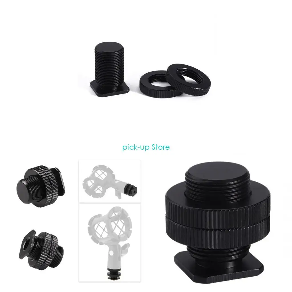 

Q5WA 5/8in to 1/4in Double Nut Cold Shoe Tripod Mount to Flash Hot Shoe Screw Adapter