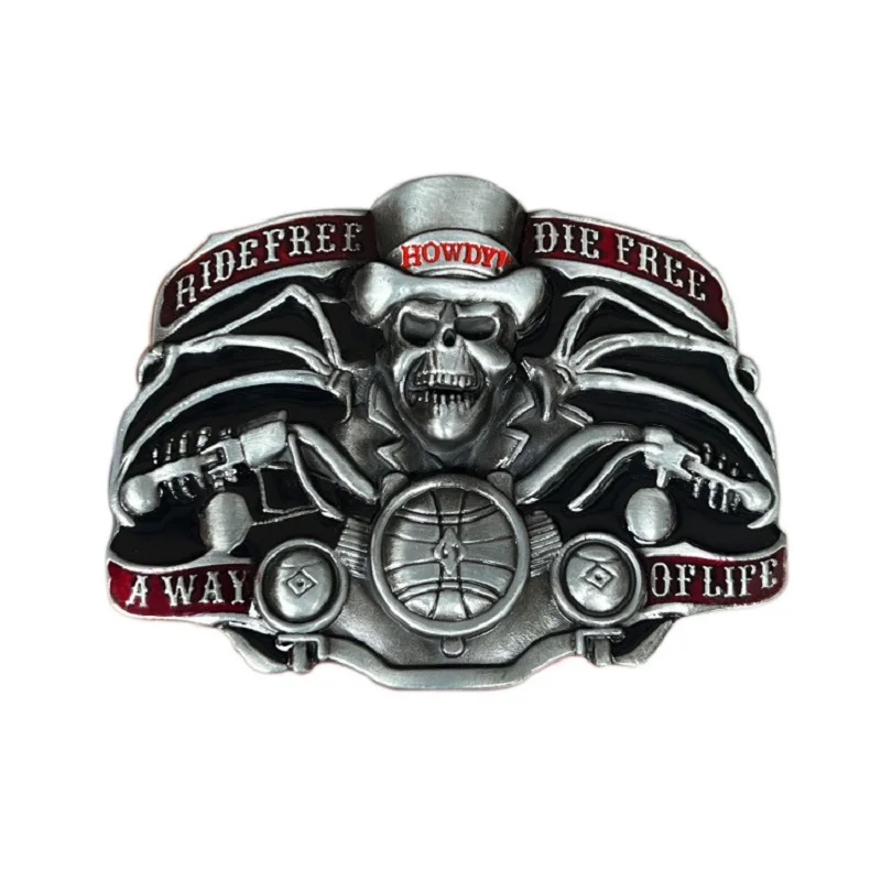 서양식 아연 합금 오토바이 해골 벨트 버클