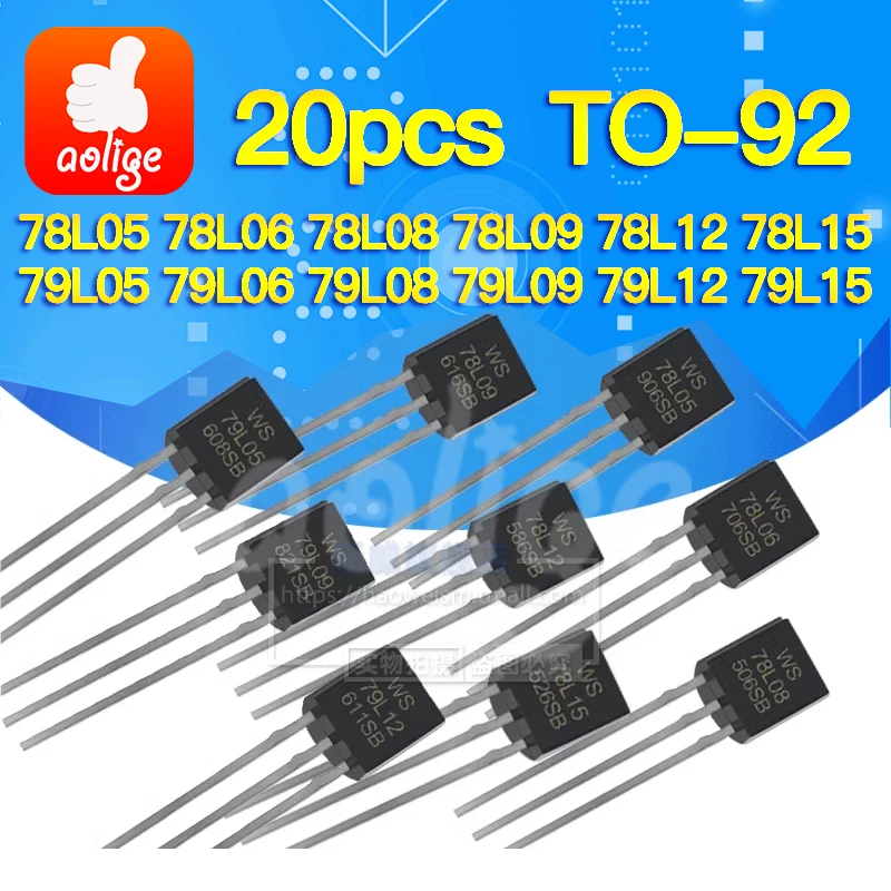 20PCS WS 78L05 78L06 78L08 78L09 78L12 78L19 79L05 79L06 79L08 79L09 79L12 79L15 DIP TO-92 Three terminal voltage regulator