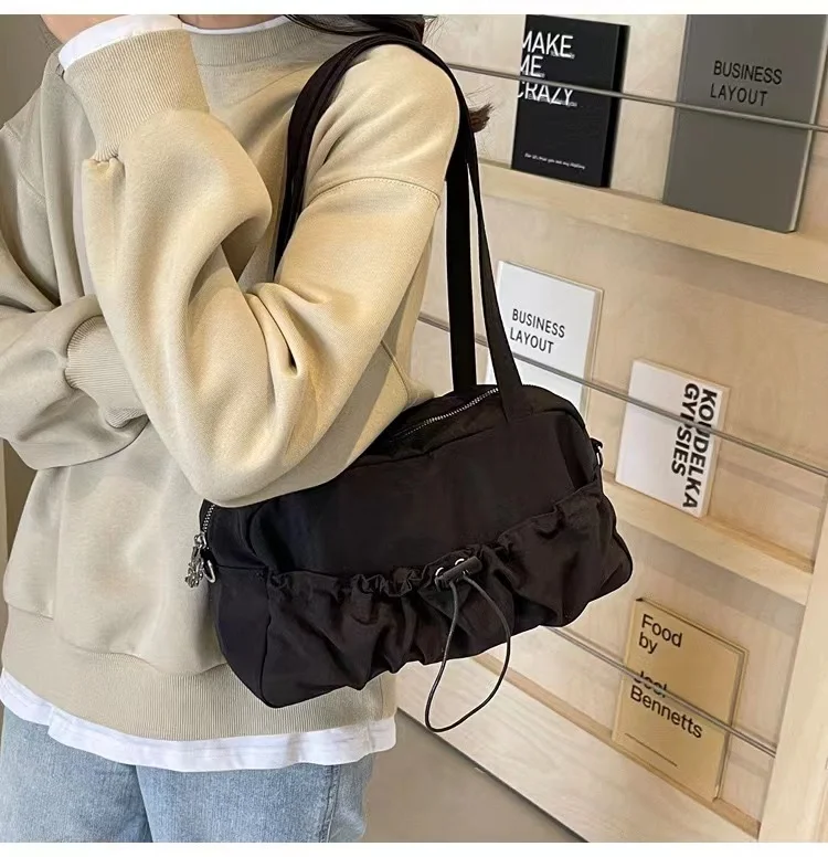 Bolso de hombro pequeño de tela para mujer, bolsa de viaje de moda coreana, bolso de compras, 2024