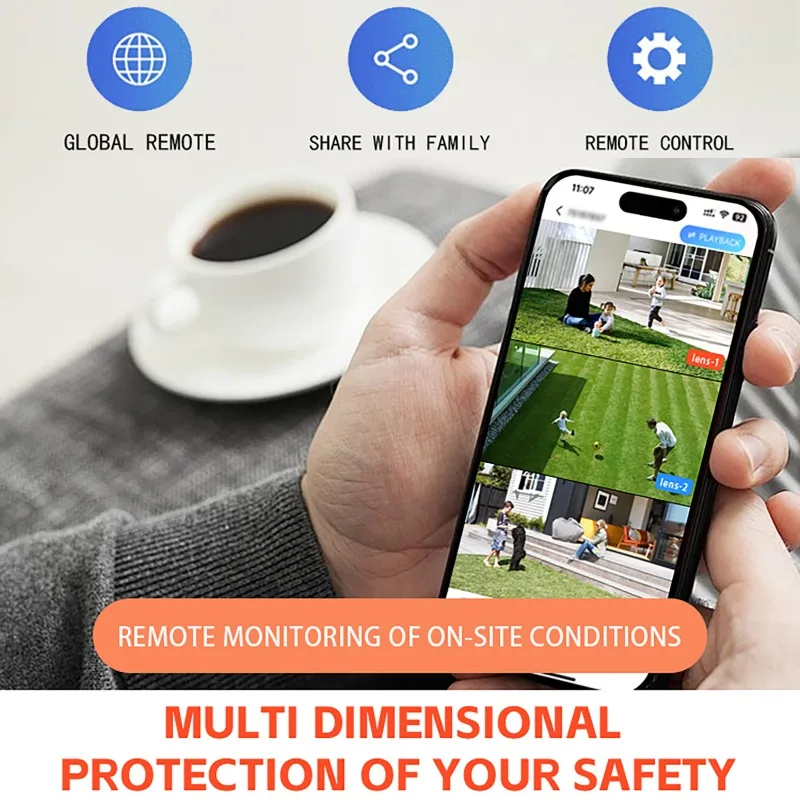 Solar 4G Wifi Street Light Camera Low Power 15MP 3 Lens APP Control Motion Detection Two-Way Voice Intercom Outdoor Camera