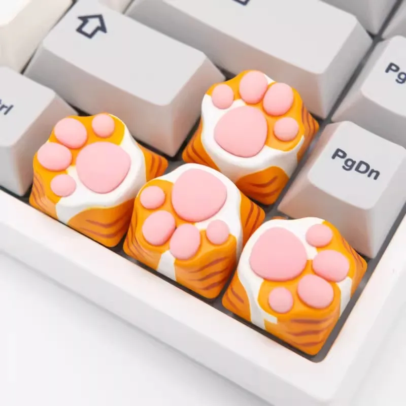 Personality Soft Feel ABS Silicone Kitty Paw Artisan Cat Paws Pad Mechanical Keyboard KeyCaps for cherry MX Switches