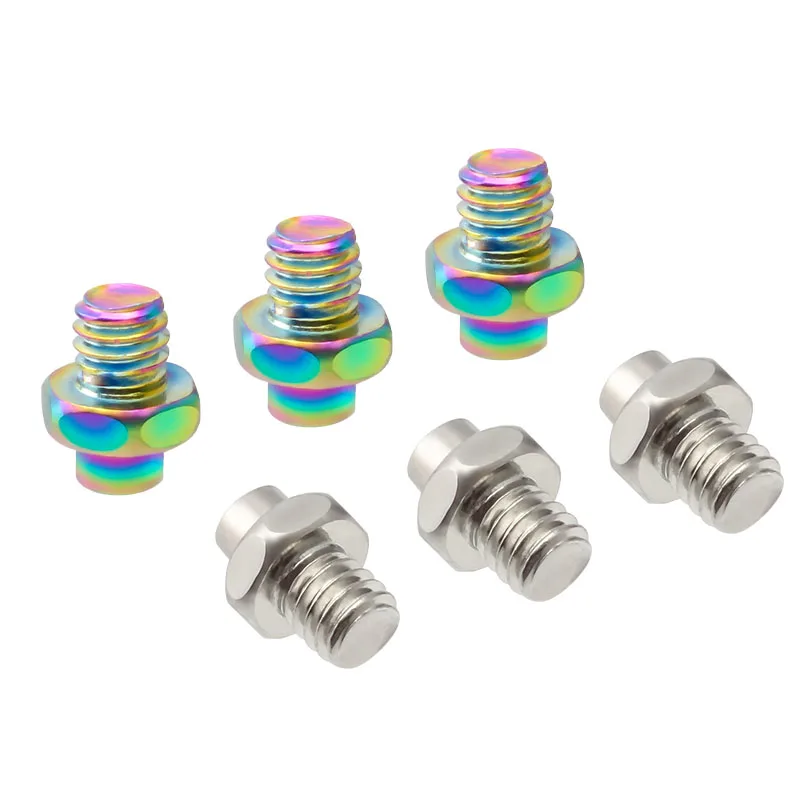MUQZI 10pcs MTB Pedal Bolts M4 Pedal Screws Stainless steel Aluminum Alloy Titanium alloy Anti-skid Pedal Pin Bike Parts