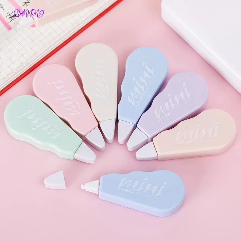 Macaron Cor Correção Fita, correções instantâneas, White Out, escola, escritório, artesanato suprimentos, bonito, 6pcs por conjunto