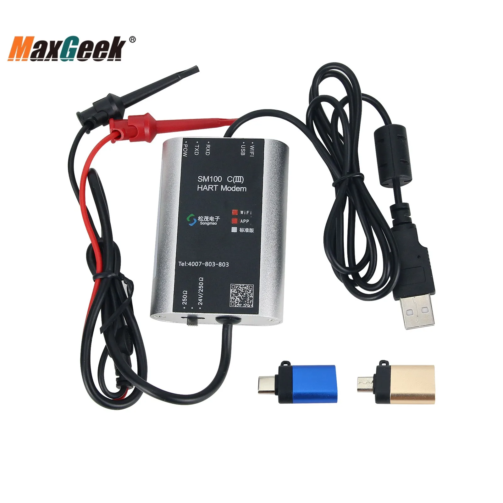 Maxgeek SM100-C (III) Standard Version Hart Modem USB to Hart Modem HART Cat Supports Mobile APP Debugging