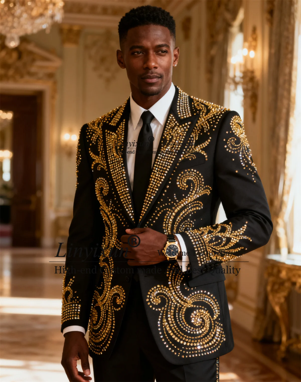 

Блестящие мужские костюмы с блестками и лацканами с бриллиантами, комплекты из 2 предметов, свадебный смокинг, мужской пиджак для выпускного жениха, индивидуальный Ternos Completo