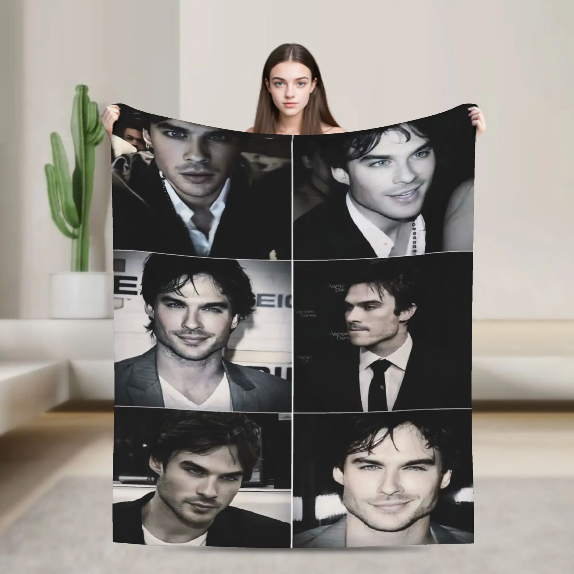 The Vampire Diaries Damon Salvatore TV Series Blanket Quality Super Soft  Bedding Throws Winter Travel Funny Bedspread