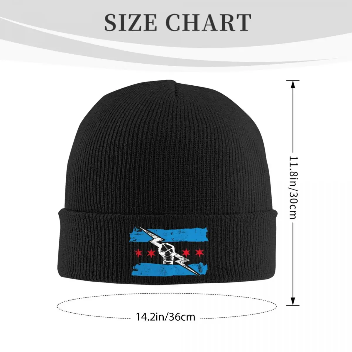 Cm Punk Logo Warm Knitted Cap Fashion Bonnet Hat Autumn Winter Outdoor Beanies Hats for Unisex Adult