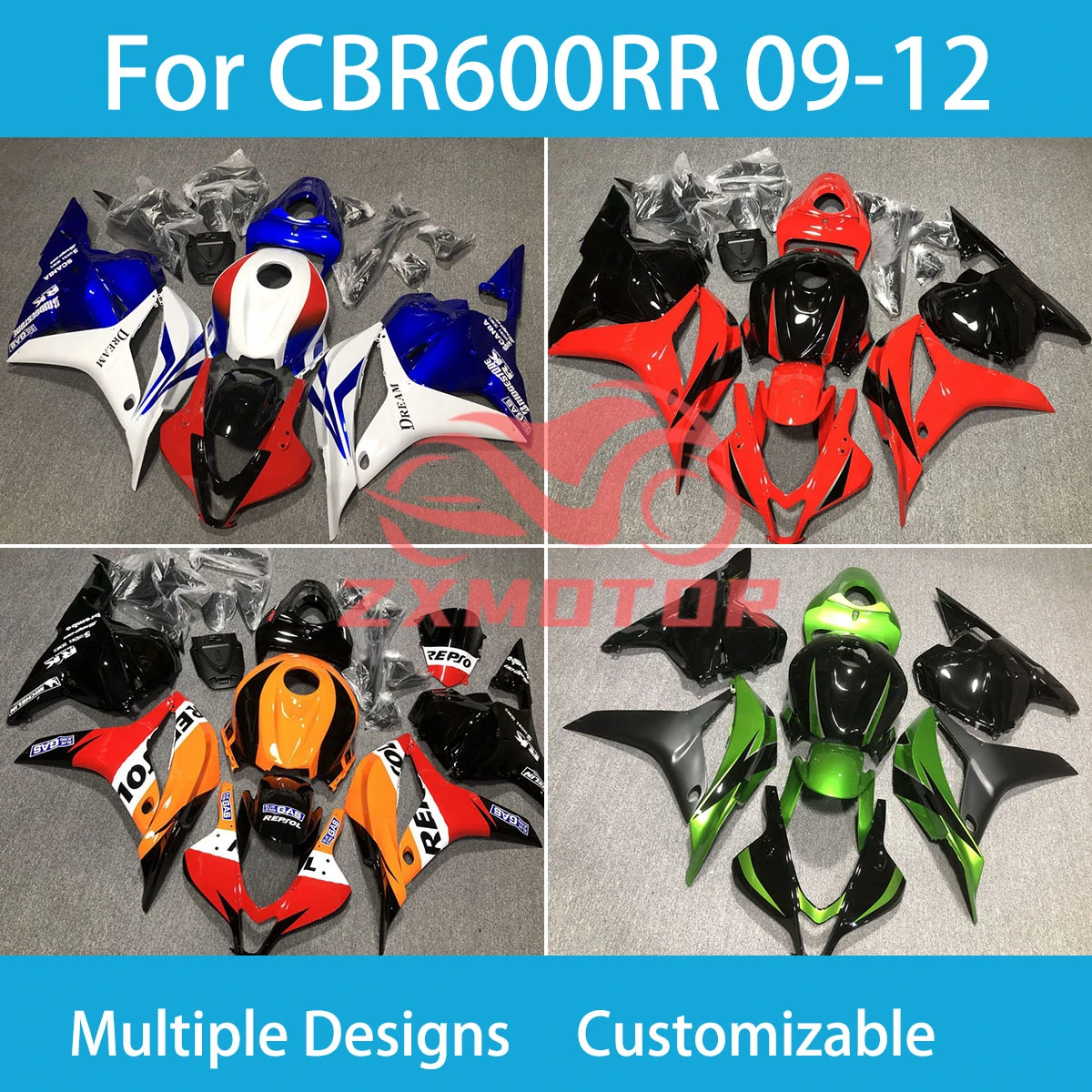 Fairing Kit CBR 600RR 09 10 11 12 Customizable Motorcycle Fairings for Honda CBR 600 RR 2009 2010 2011 2012