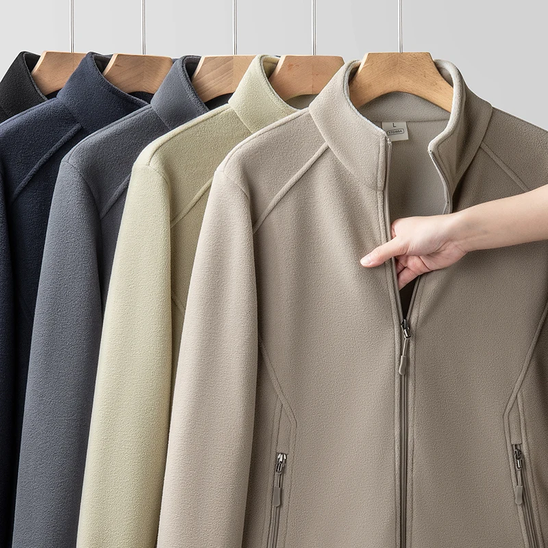 حجم كبير 8XL 9XL الشتاء القطبية سترات صوفية الرجال معاطف التخييم عادية في الهواء الطلق الدافئة كامل سستة التنزه سترات الرجال سترات واقية