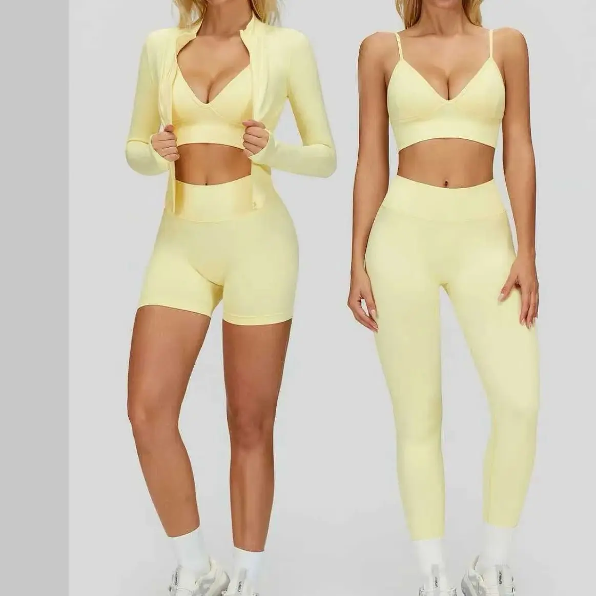 2/3PCS Seamless Tight Yoga Set Sexy Women Tracksuit Waist Cinching Slimming Quick Drying Fitness Set Running Exercise Sports Set