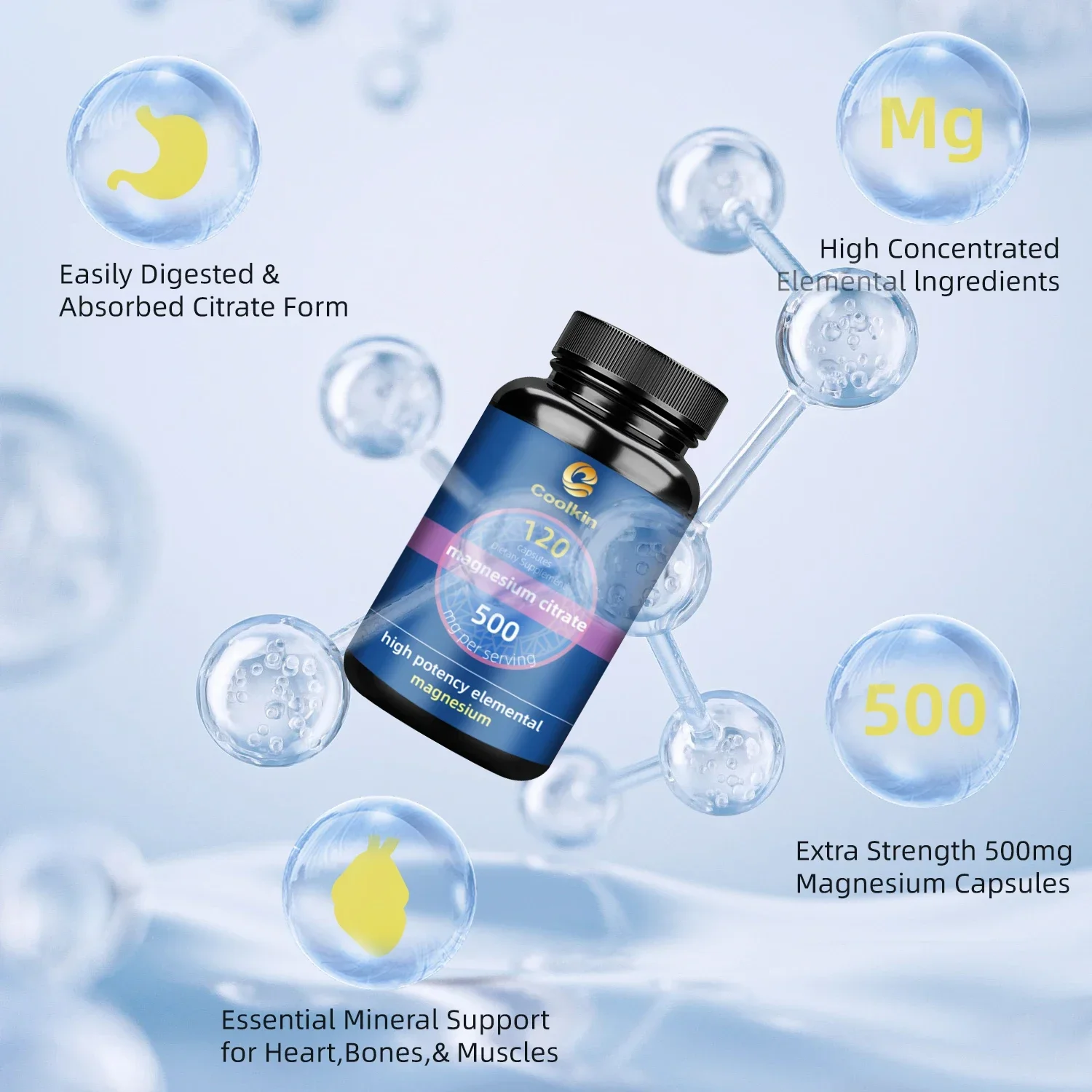 Magnesium Citrate -  Maximum Absorption, for Stress, Relaxation, Bone, Sleep, Heart Health, Nerve, Muscle & Metabolism