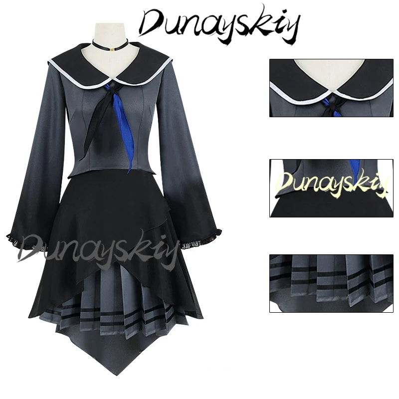 Asahina Mafuyu أزياء تنكرية شعر مستعار أنيمي مشروع Sekai الملونة المرحلة تأثيري وشاح علوي فستان وتتسابق للنساء الفتيات حسب الطلب