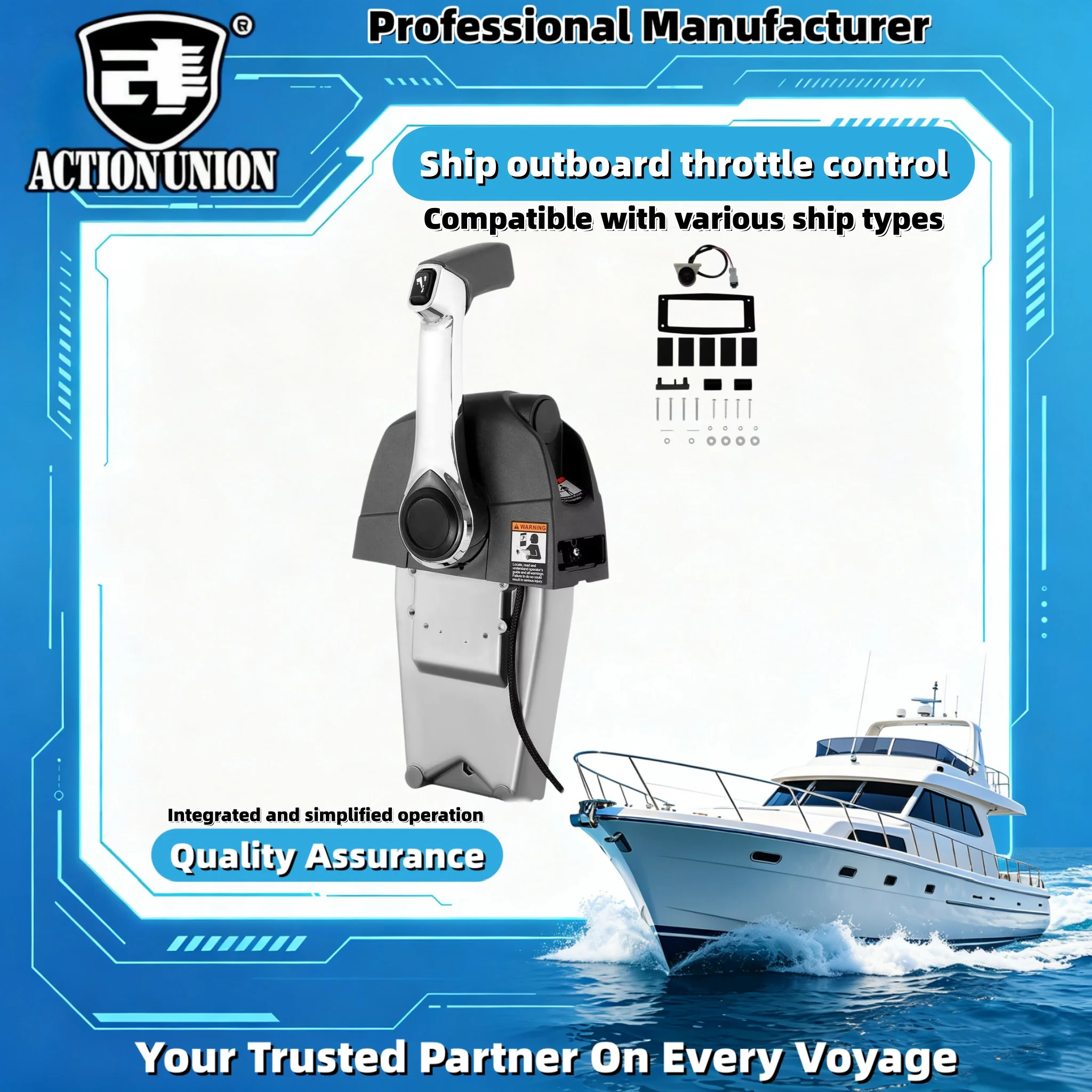 

SuitableforSuzukiandYamahaoutboard engine throttle control box,outboard engine control box704–48205–P1,adjustable with keyswitch