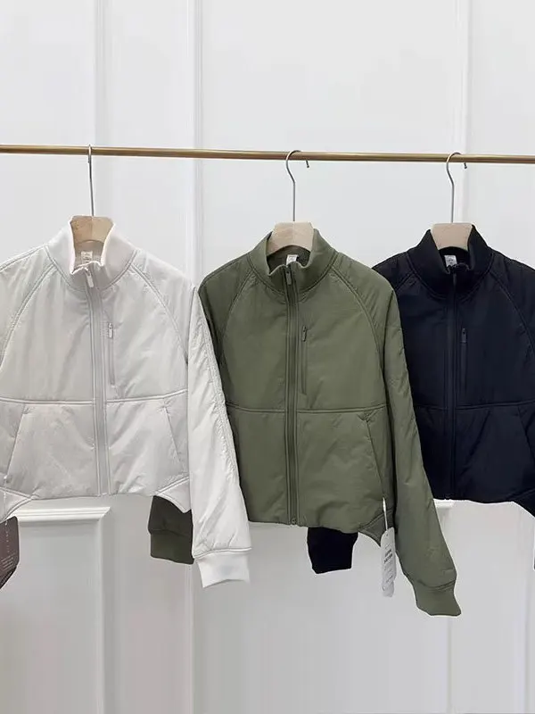 

Модный хлопковый топ на молнии Jaet ort Fitn для йоги с воротником-стойкой, утягивающий теплый топ для осенне-зимней женской одежды