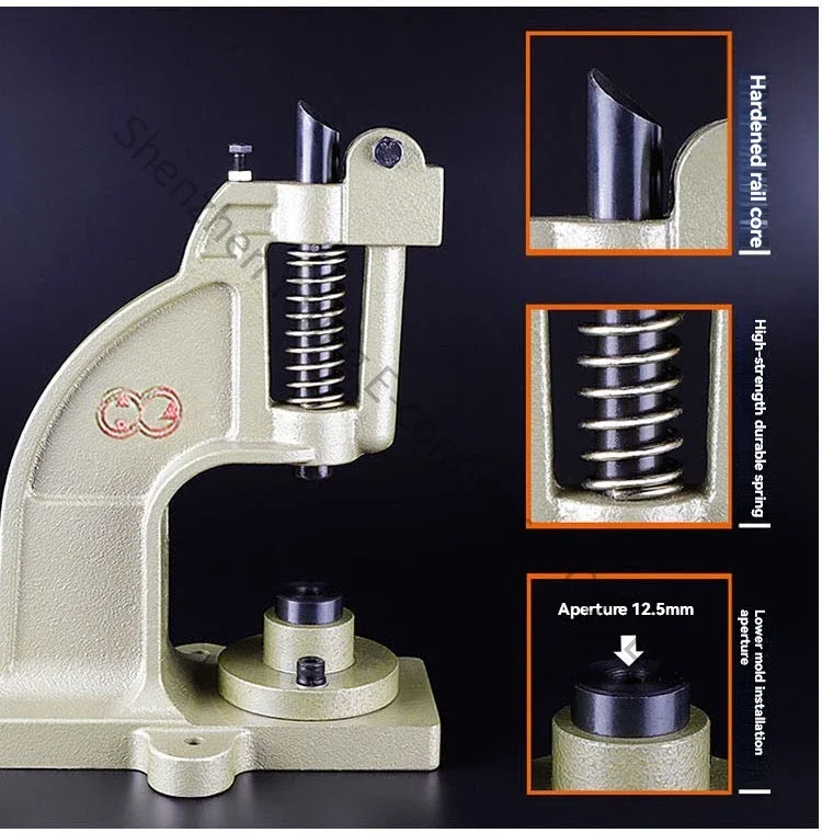 New Eyelets Grommets Leather Crafts Accessories Hand Press Machine for Metal Press Snap Buttons Rivets Installation Dies Tools