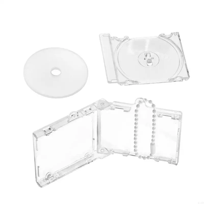 E1PF Blank Disc Case Keychain Disc Album Keychain Music Album Keychain Blank Disc Case Pendant for Keychain Decorations