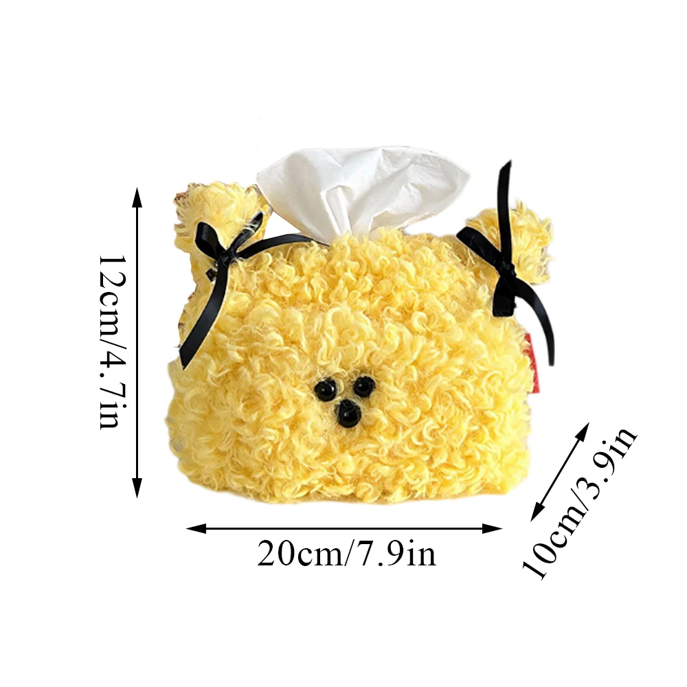 Plush Puppy Tissue Box Tissue Cover Napkin Holder Storage Box Tissue Case Desk Clean Home Decor Durable Cute Paper Organizer