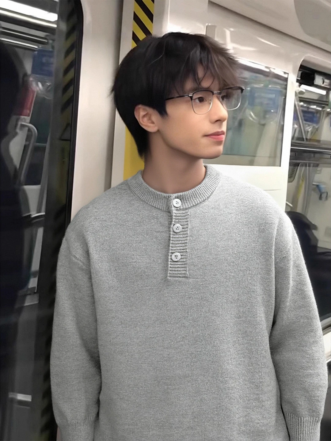 

Мужской вязаный свитер с воротником-стойкой в американском стиле, утепленный, для подростков, осенне-зимний, повседневный, для ношения под одеждой