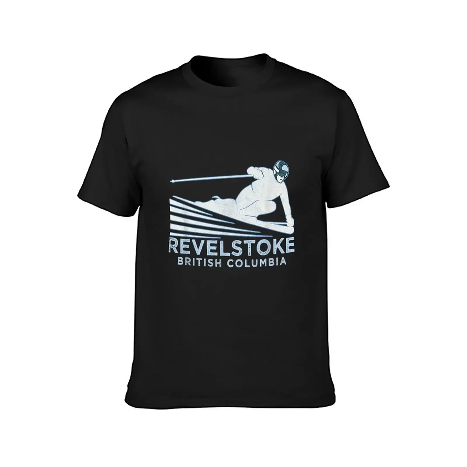 Retro Ski Revelstoke, BC Illustration - Vintage Snow Ski T-Shirt summer clothes plus sizes outfits for men