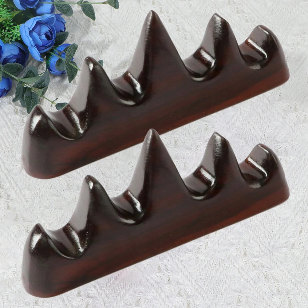 

2Pcs Calligraphy Brush Holder Made of Wood Vintage Brush Rest for Organizing Pens Decorative Rack for Home Office Desk Use