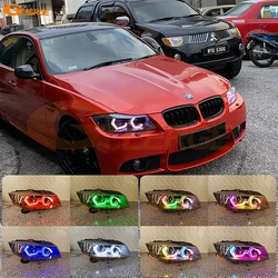 For BMW 3 Series E90 E91 2005 - 2012 Concept M4 Iconic Style Dynamic Revolving Multi Color RGB LED Angel Eyes Hex Halo Rings