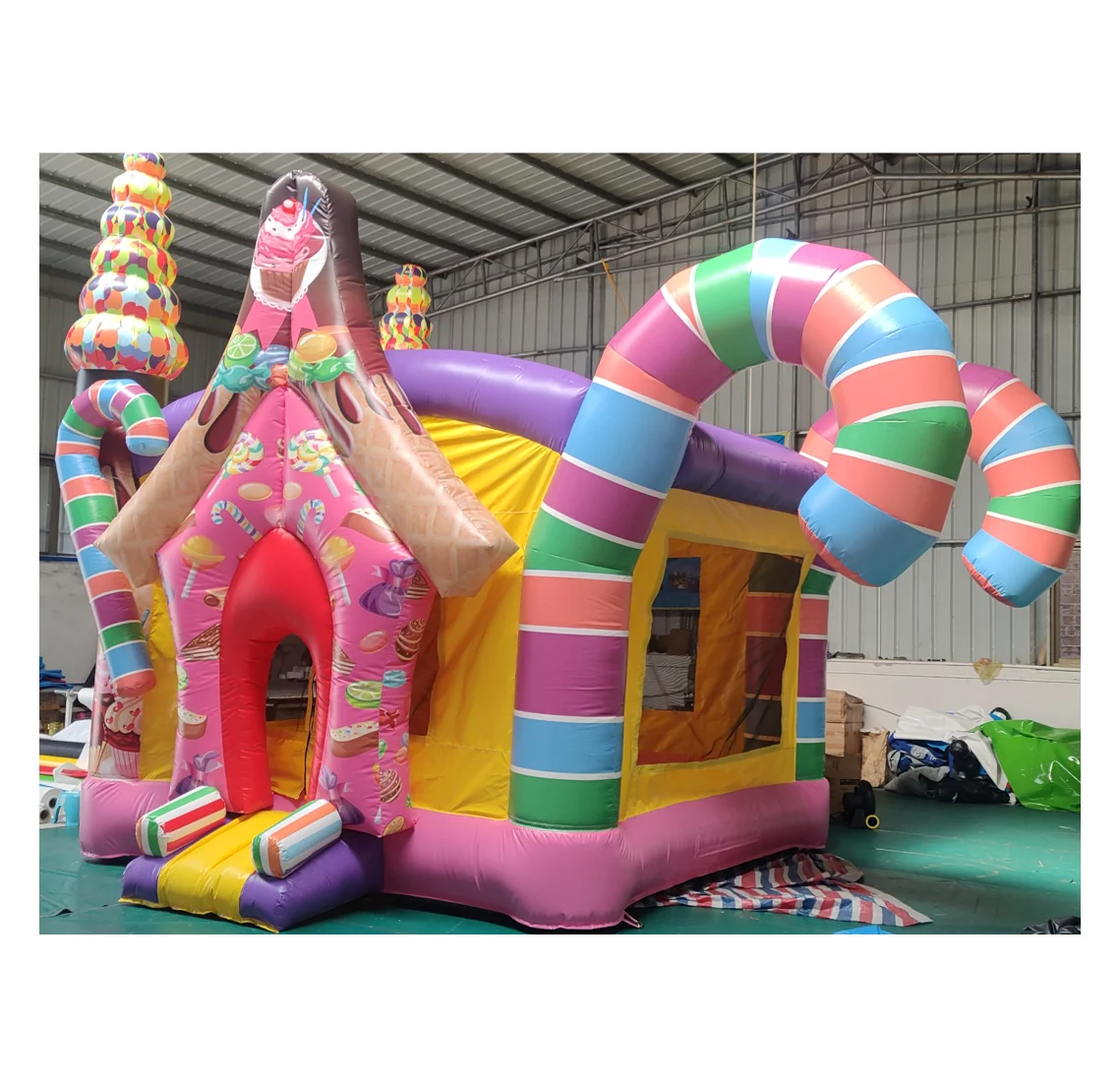 Commercial Party Rentlas Candy House Theme Inflatable Bouncer Inflatable Trampoline Inflatable Bouncy Castle Christmas Bouncer