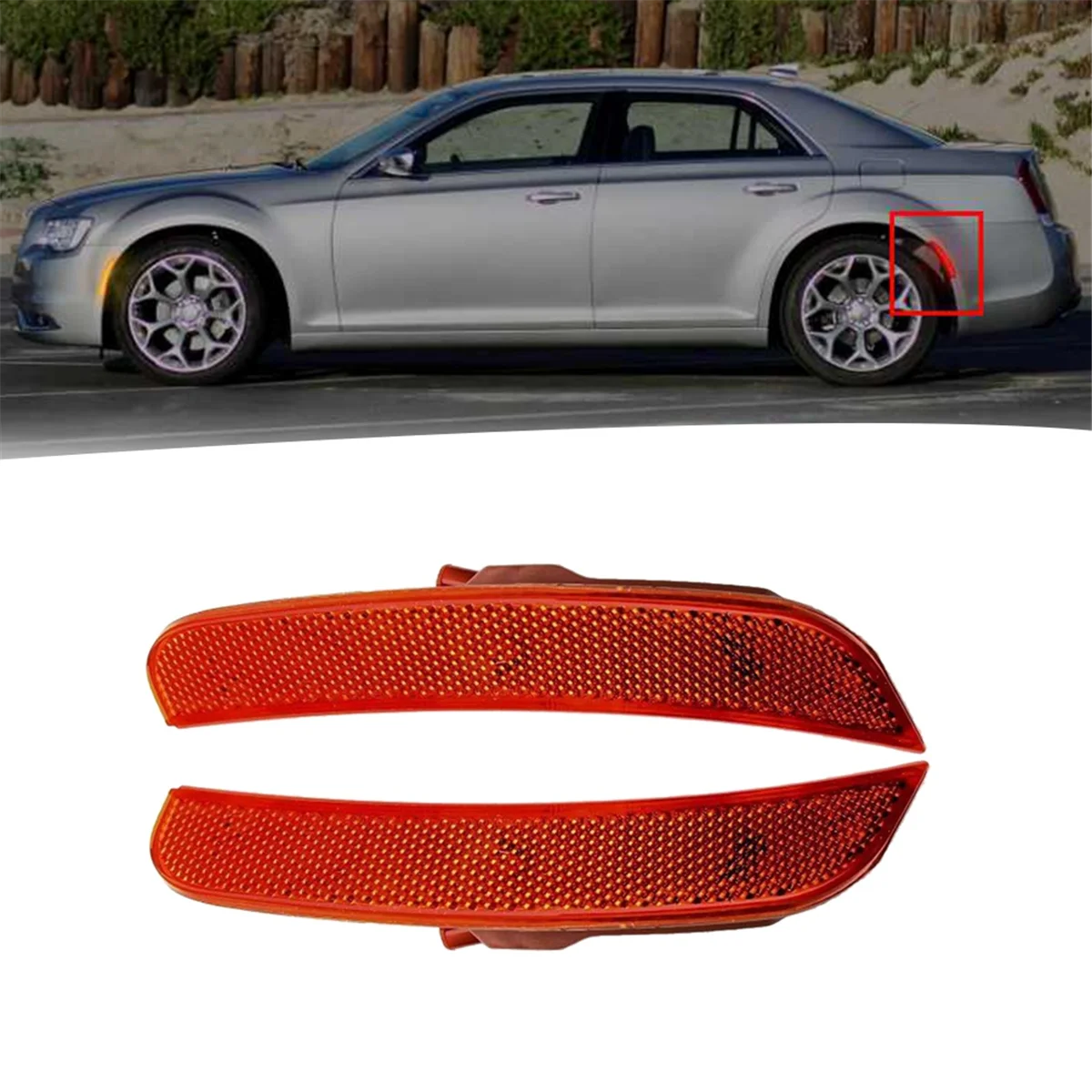 Carro traseiro LED Side Marker Lights, Turn Signal, 68213845AD, 68213844AD, Chrysler 300C, 2015-2022