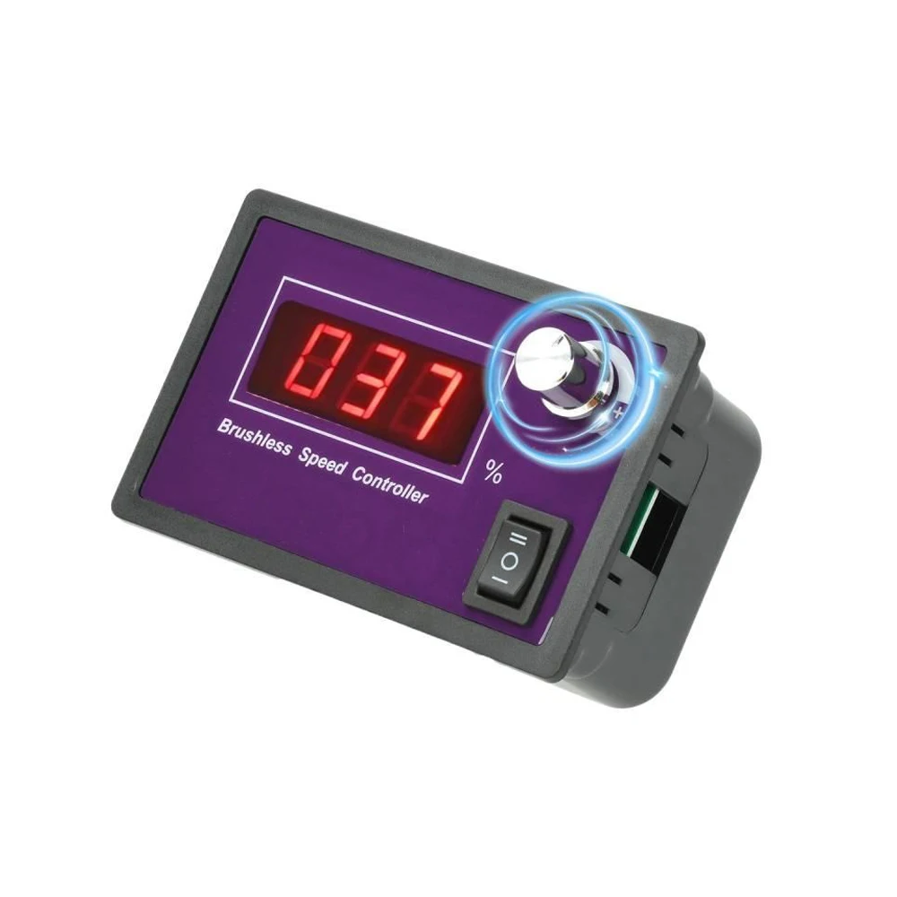 

DC 10-55V 15A DC Brushless Motor Speed Controller Three-Phase No Hall Motor Controller Motor Forward and Reverse Regulator