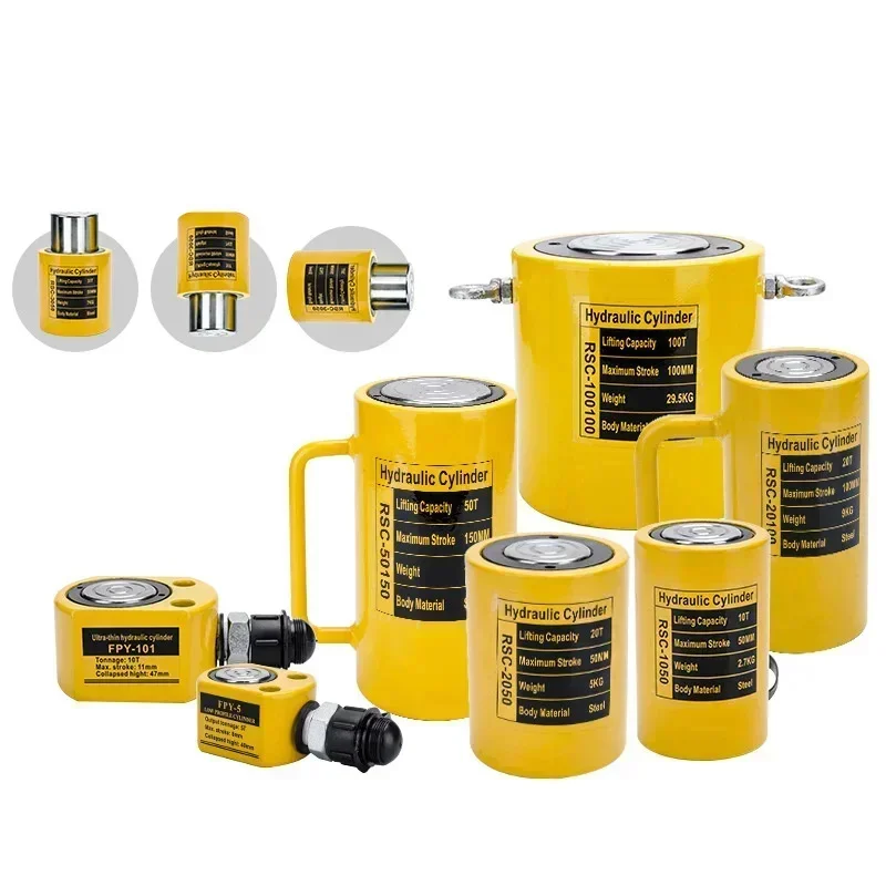 Tonnage Hydraulic Jack Ultra-thin Short Long Oil Cylinder 100T 21mm FPY-100 Split Detached Heavy