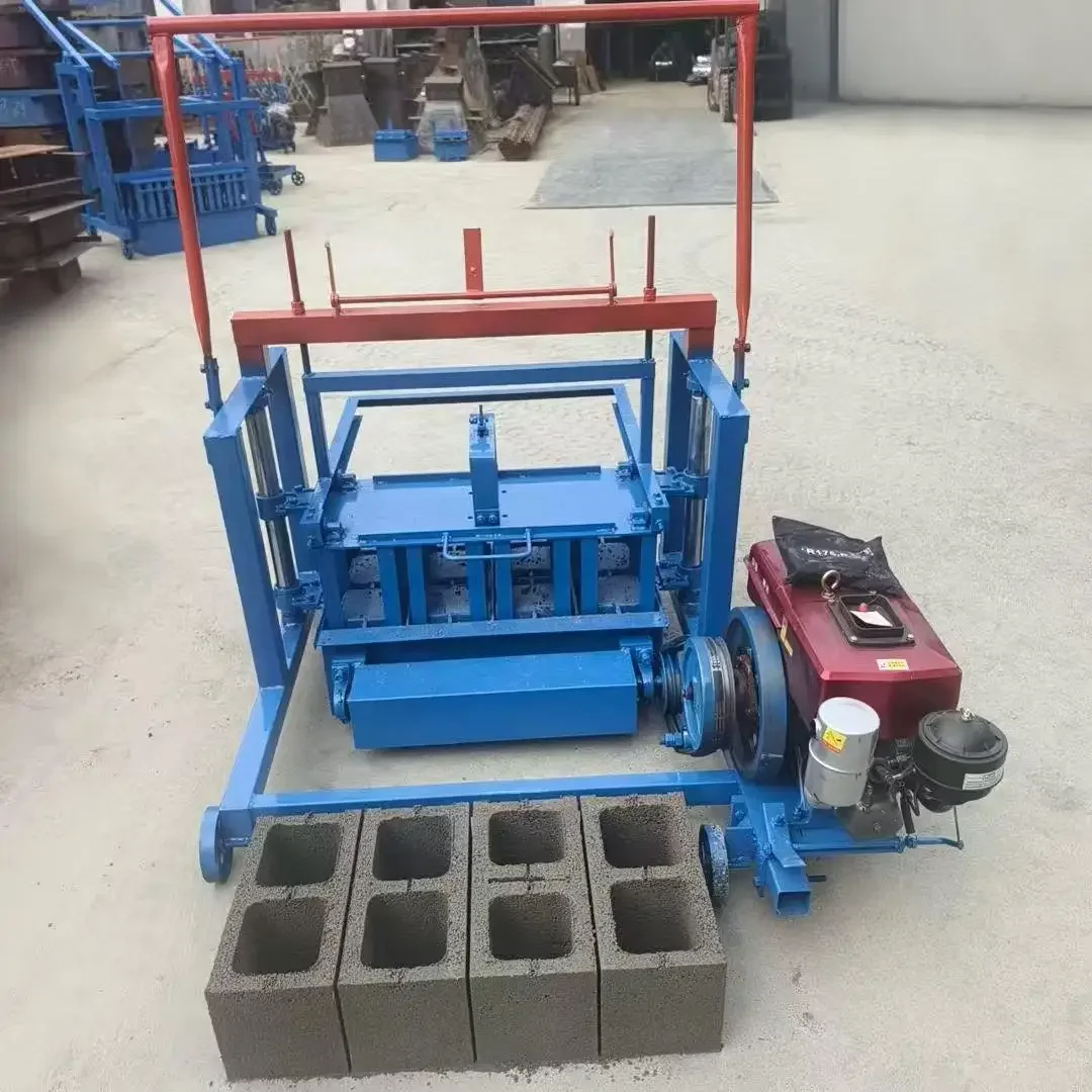 Mini Automatic Diesel Engine Concrete Block Making Machine Cement Hollow Brick Making Machine for Small Building Project