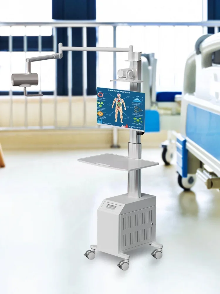 Customizable Telemedicine Hospital Trolley Medical Cart With Camera Bracket Remote Teaching Display computer Trolley with Arm