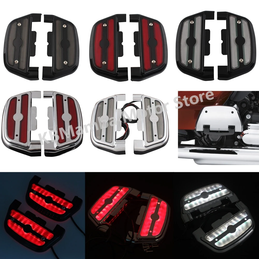 

For Harley Touring Street Road Electra Glide Trike Softail New Motorcycle LED Light Rear Passenger Footrest Case Footboard Cover