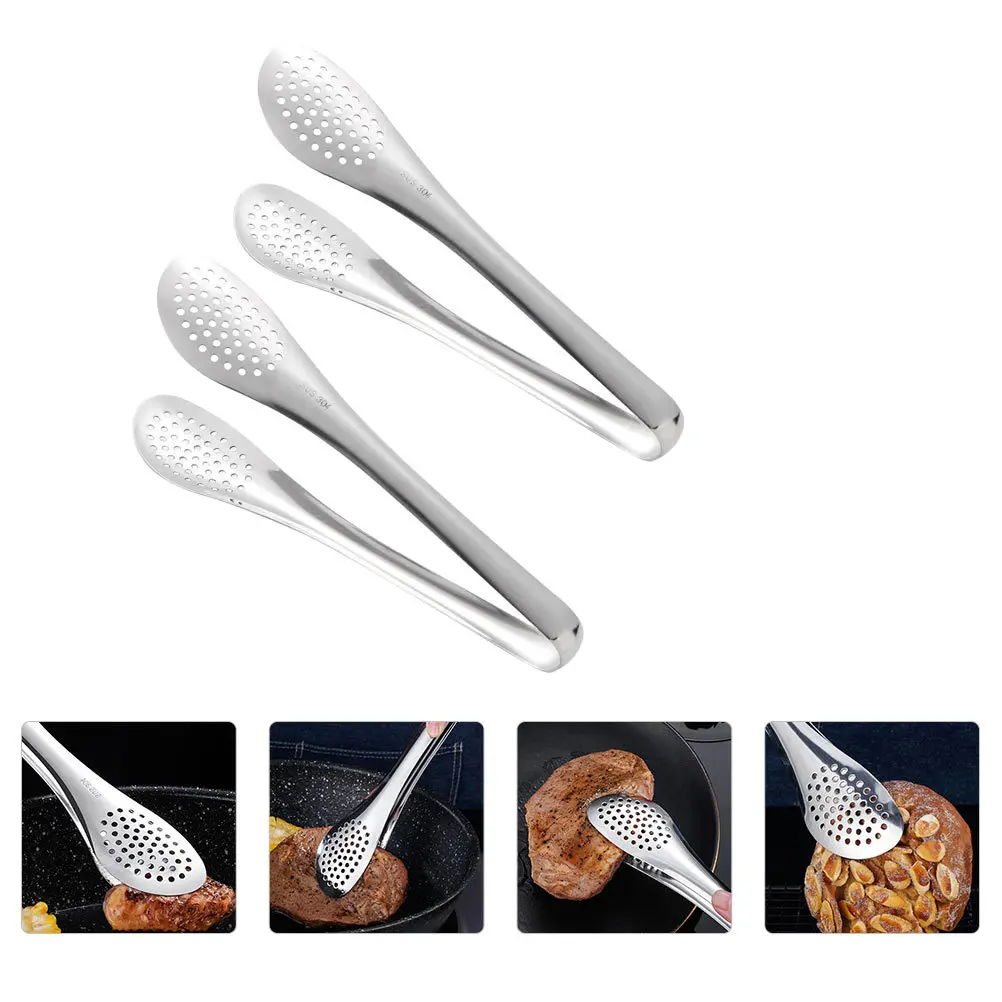 

2Pcs Stainless Steel Bbq Tongs Heavy Duty Grilling Tongs for Steak Salad Bread Non-Slip Kitchen Cooking Tool Outdoor Barbecue