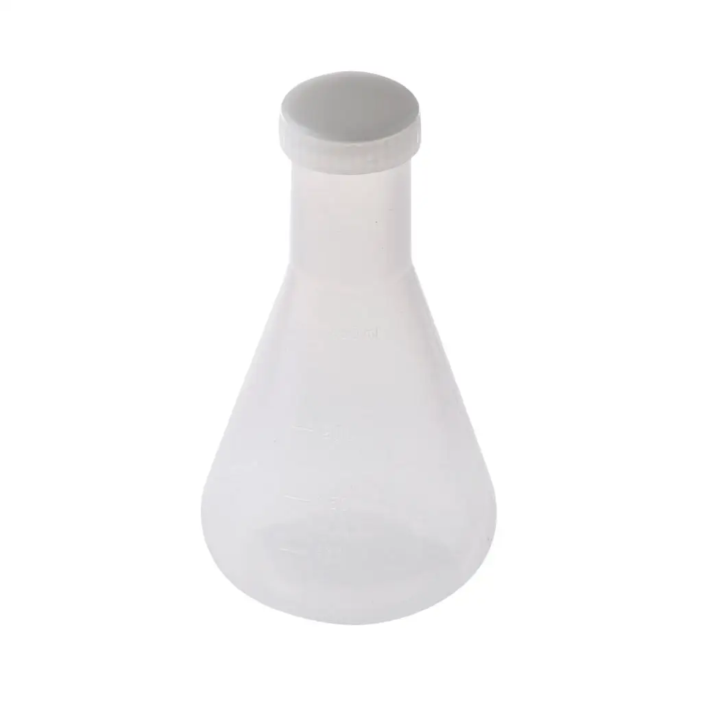 Clear Plastic Erlenmeyer Conical Flask 250ml Graduated Laboratory Container Bottle for Measuring Fluids