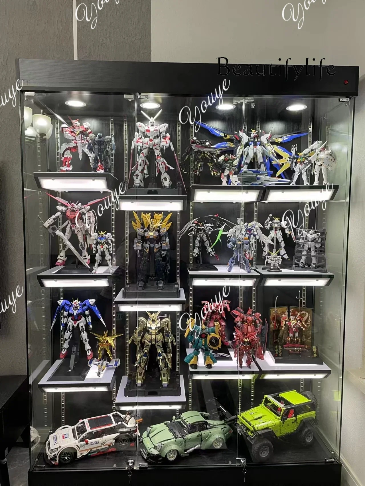 J Display CabinetHand-Made Display Cabinet Household Small Lego Model Cabinet Adjustable Trophy with Light Product