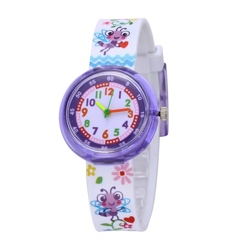 2024 New Cute Cartoon Bee Flower Children Watches Animals Kids Quartz Watches for Student Boys Girls Fashion Quartz Wristwatches