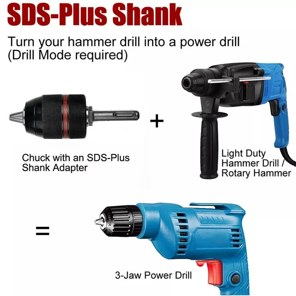 

Keyless Drill Chuck 213mm 12inch for SDS PLUS 2 13mm Clamp Range Ergonomically Designed for Comfort and Efficiency