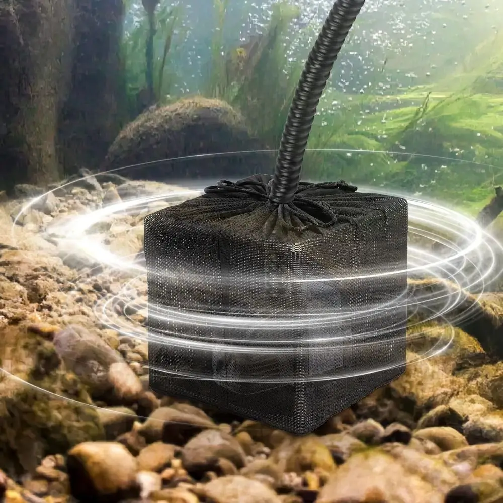 High Flow Pond Pump Filter Bag Drawstring Closure Easy Clean Pump Barrier Bag Reusable Pond Filter Bag Aquarium Filtration