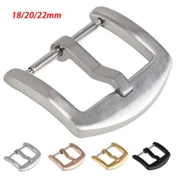 Solid Stainless Steel Buckle 18mm 20mm 22mm Metal Watch Strap Clasp Brushed Pin Button for Leather/silicone Bracelet Accessories